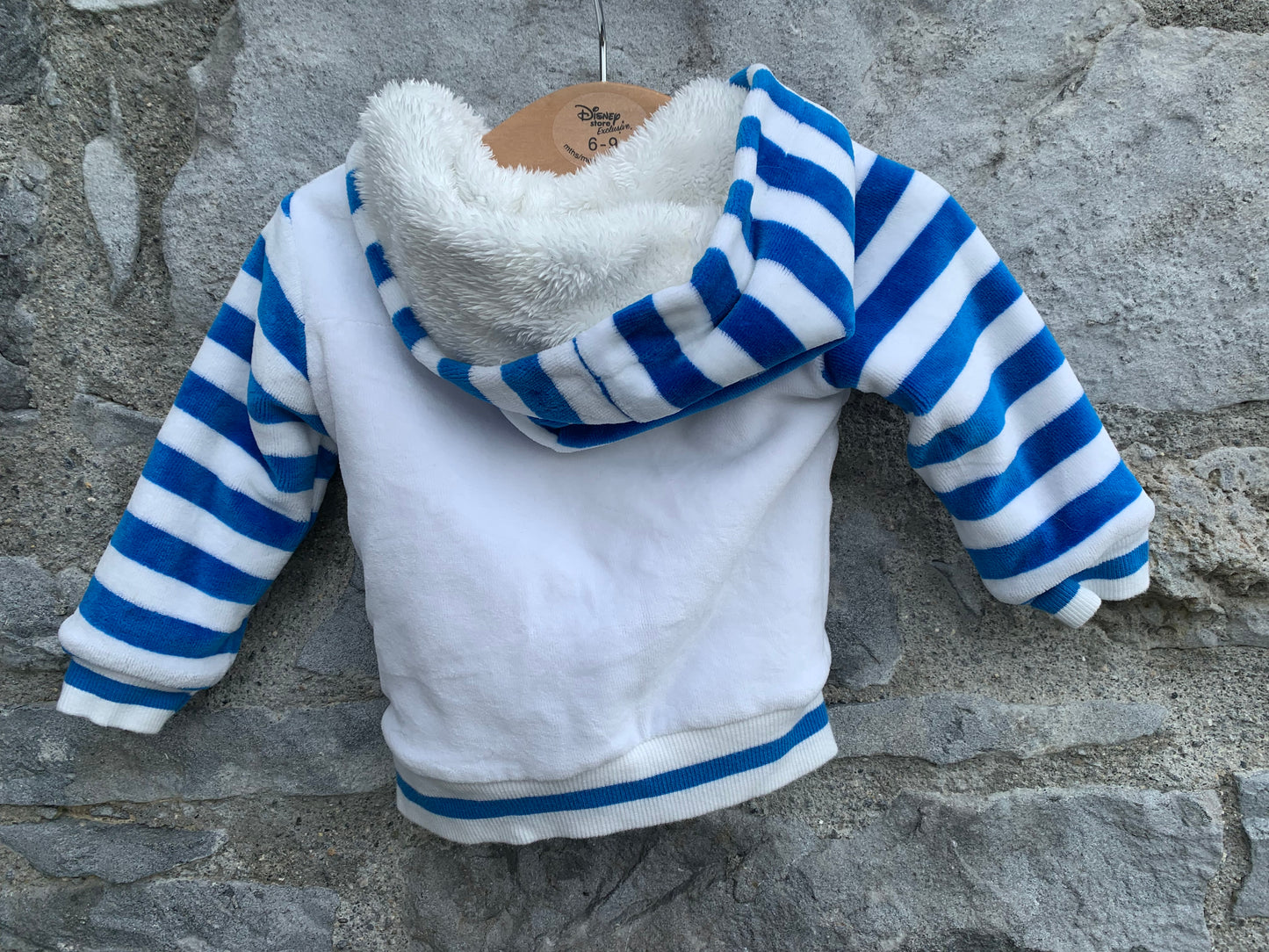 Blue&white velour jacket   3-6m (62-68cm)