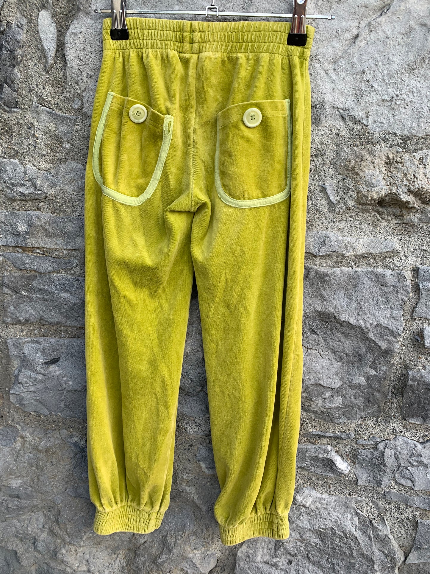 Lime velour pants    6-7y (116-122cm)