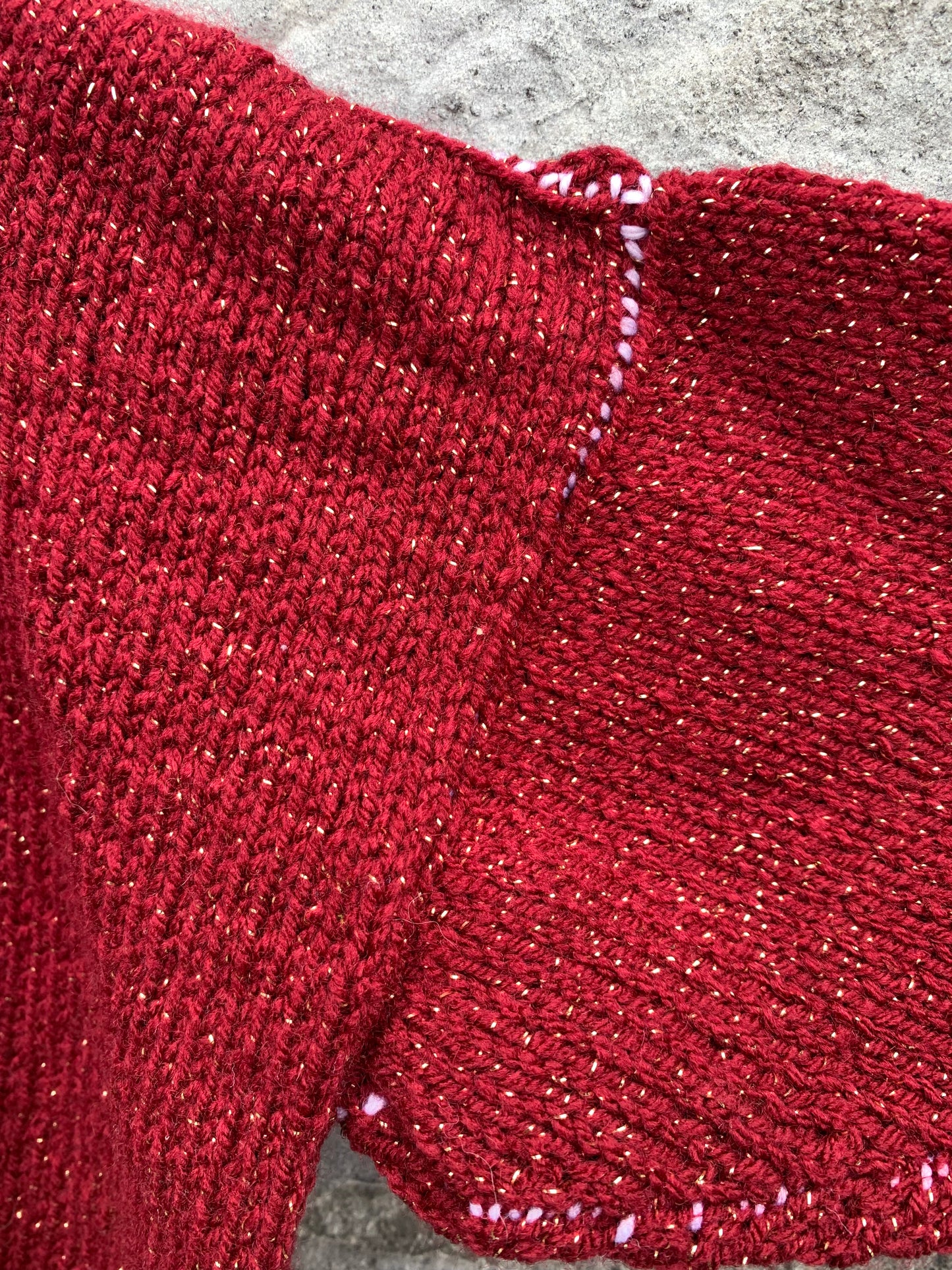 Maroon glitter jumper  4y (104cm)