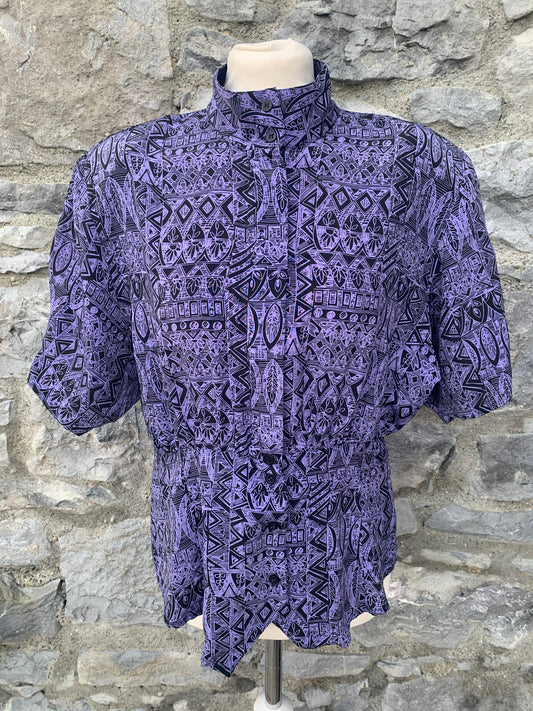 Joy 80s purple blouse   uk 14