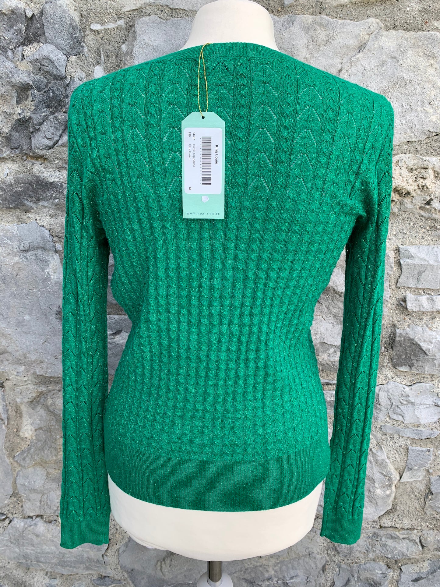 Green pointelle top  uk 10-12