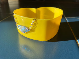 Recycled blue glitter bracelet