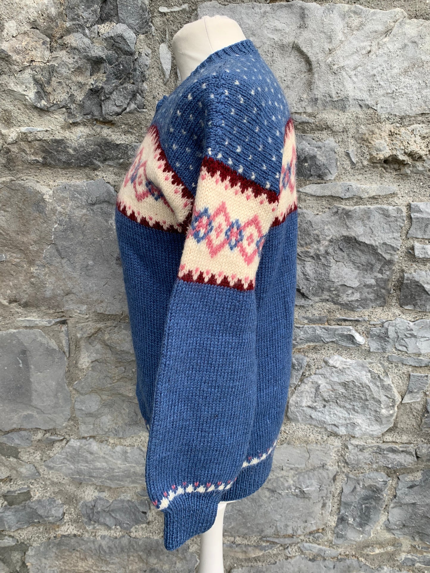 Blue folk cardigan   uk 10-12