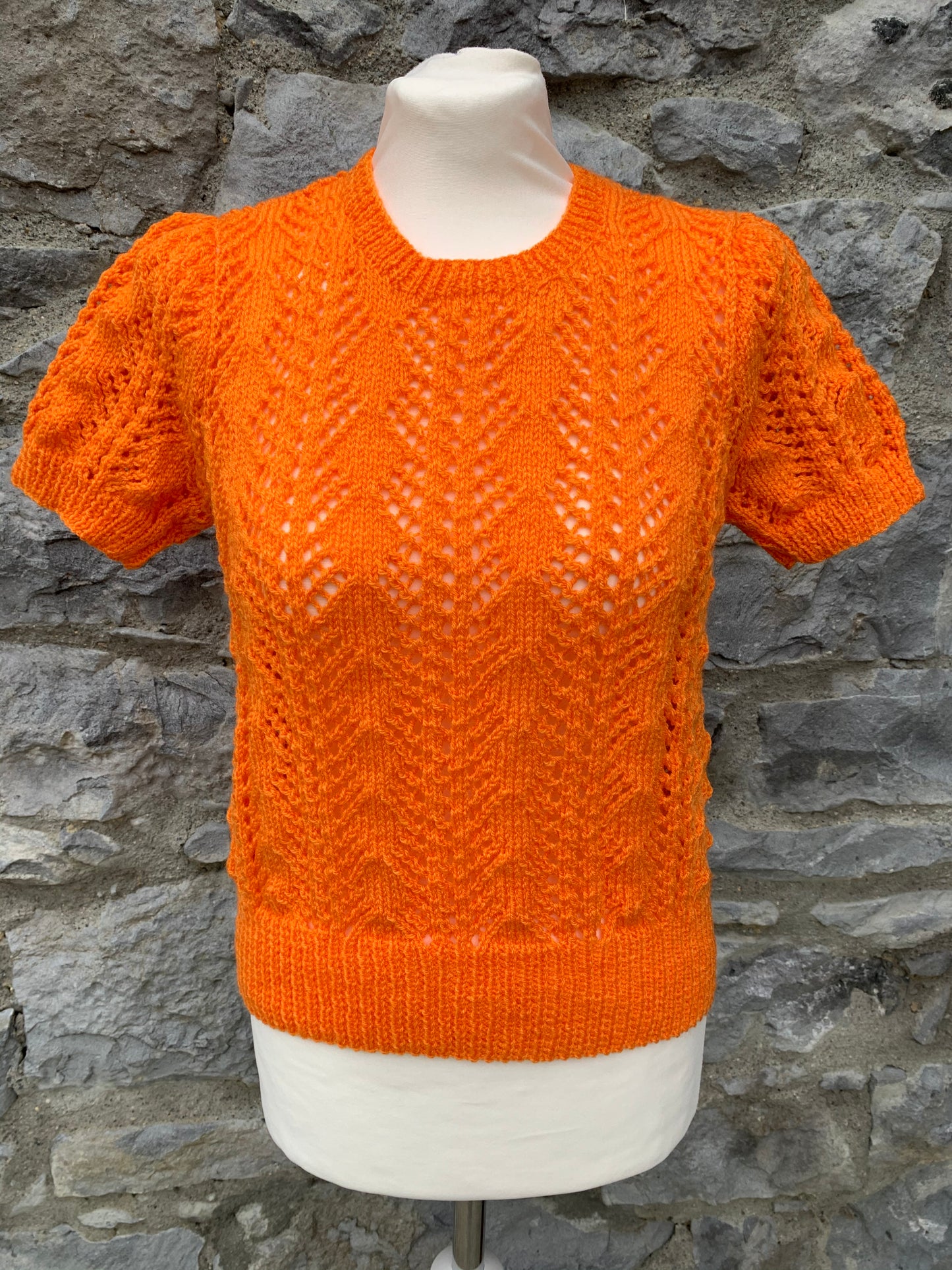 Orange knitted top   uk 10-12