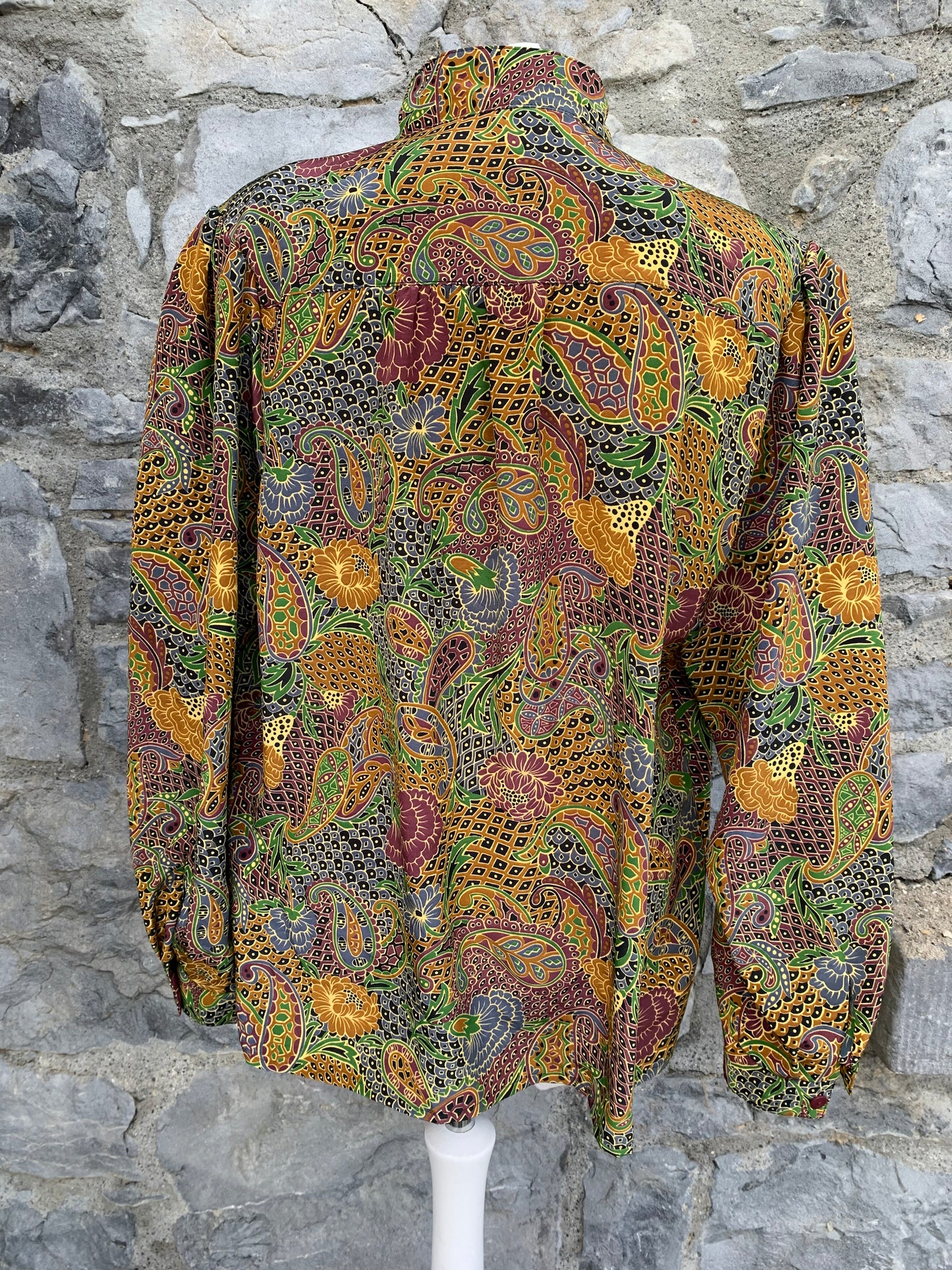 Karelia 80s brown abstract shirt  uk 14