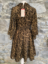 Load image into Gallery viewer, Old gold velvet dress   uk 8
