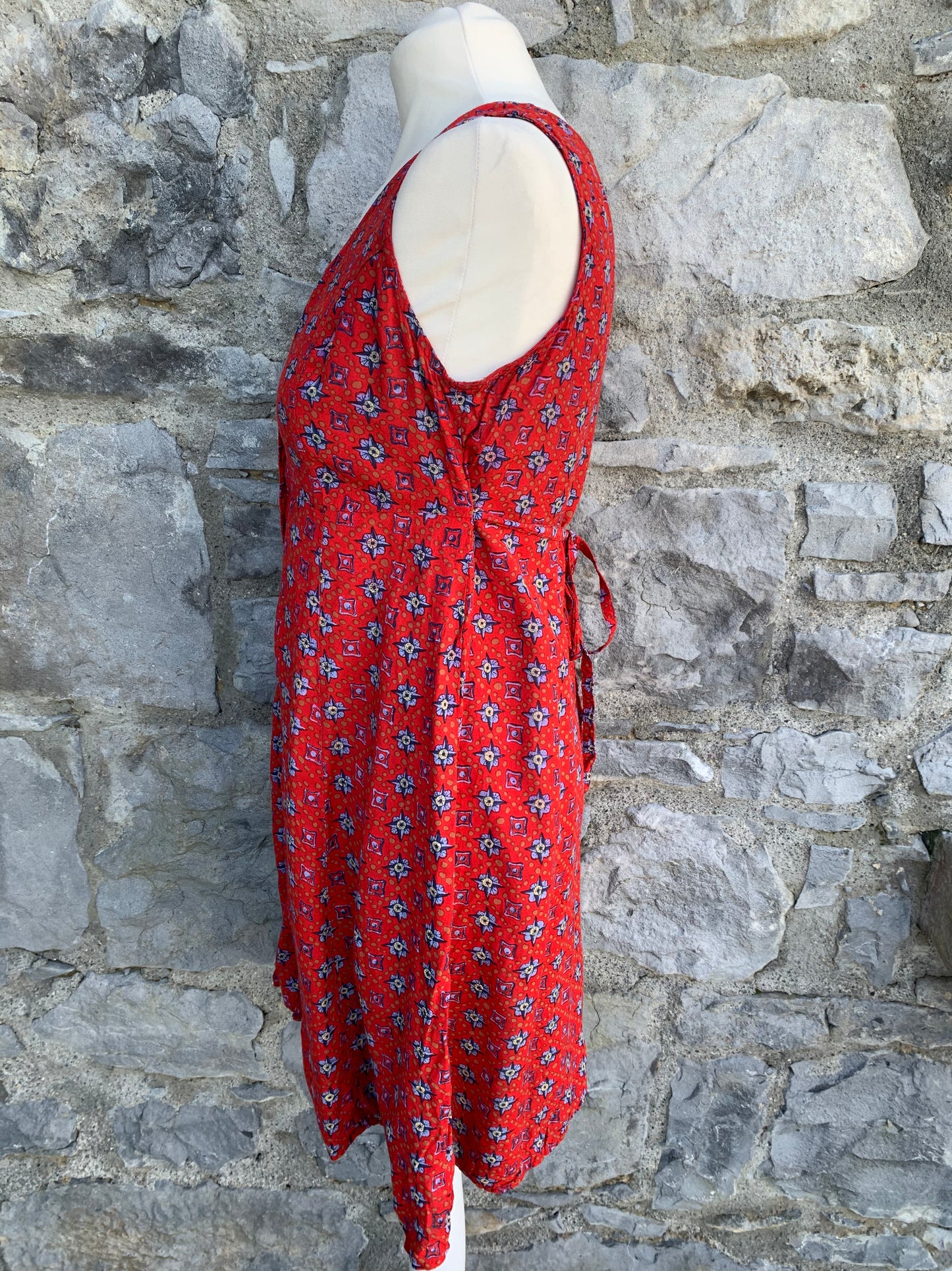 Hennes 90s red dress   uk 8