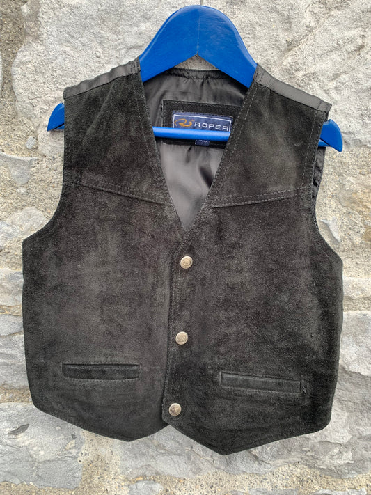 Black suede waistcoat  7-8y (122-128cm)