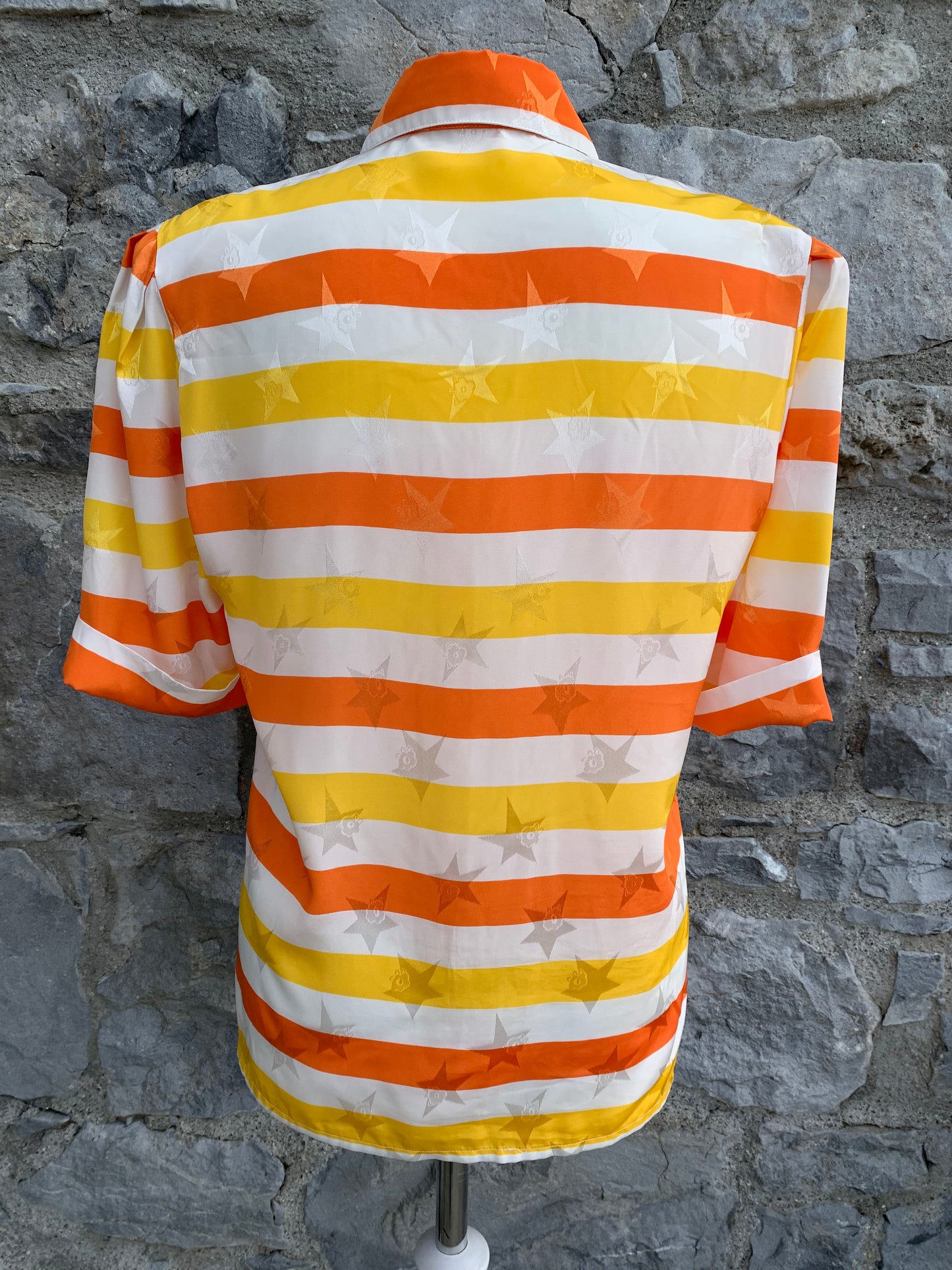 Yarell yellow&orange stripy shirt  uk 8-10