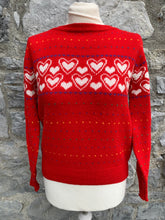 Load image into Gallery viewer, JF Adams red hearts jumper  uk 8
