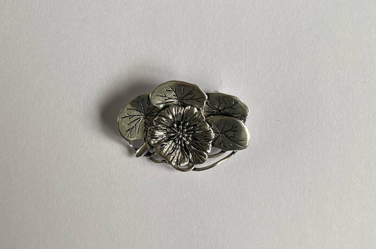 Flower silver brooch