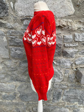 Load image into Gallery viewer, JF Adams red hearts jumper  uk 8
