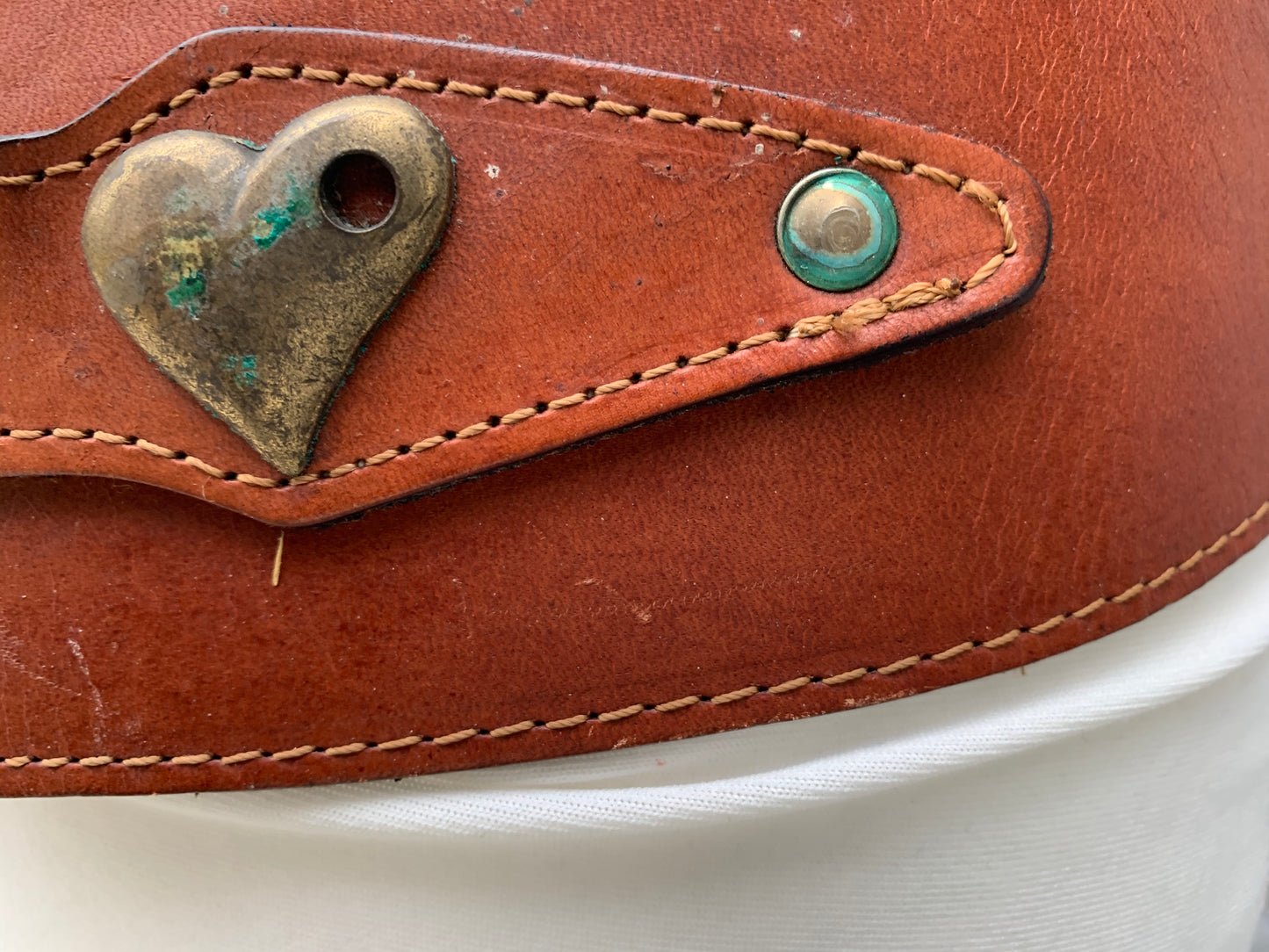 Leather belt with a heart