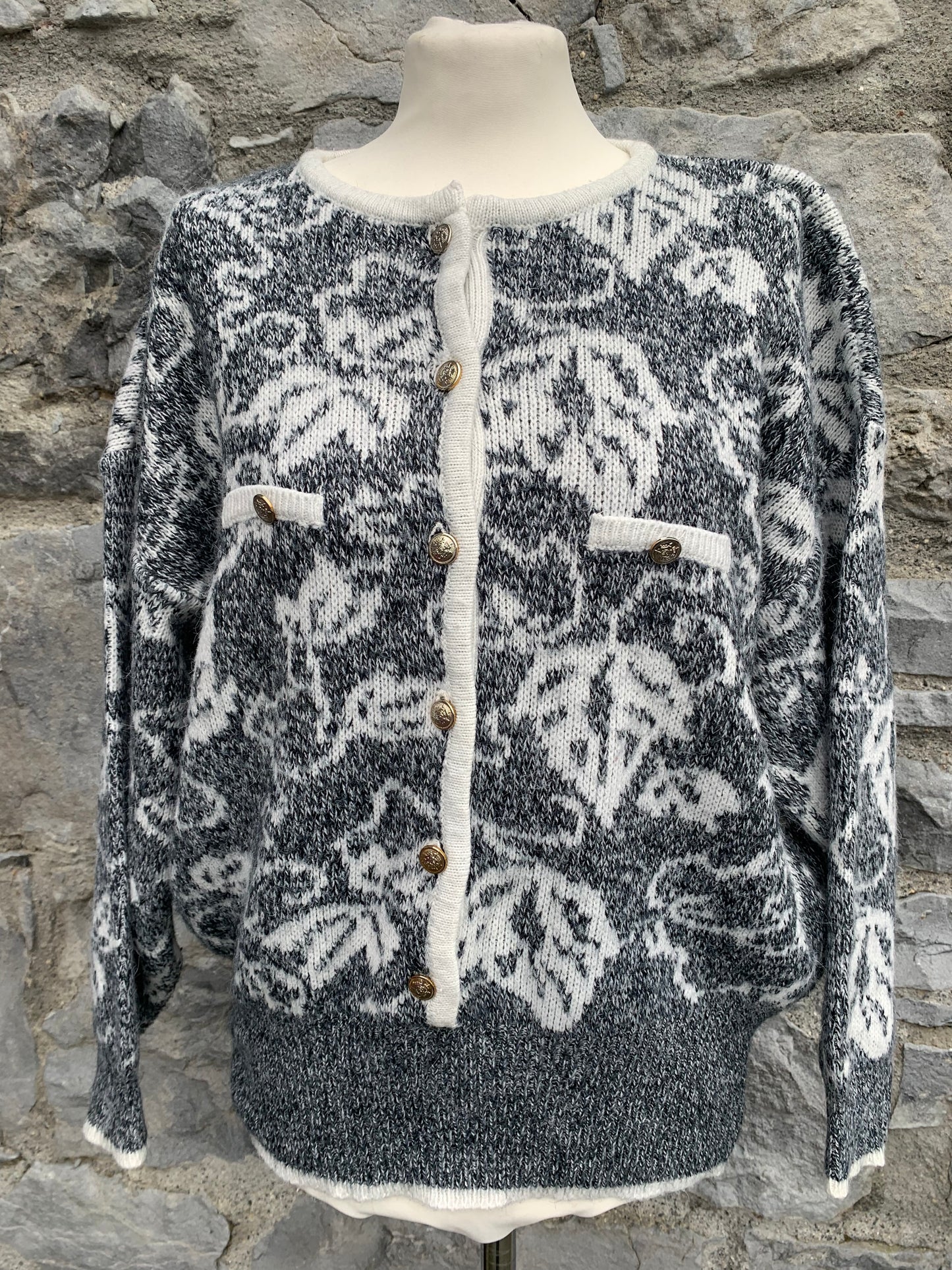 Grey leaves cardigan  uk 14-16