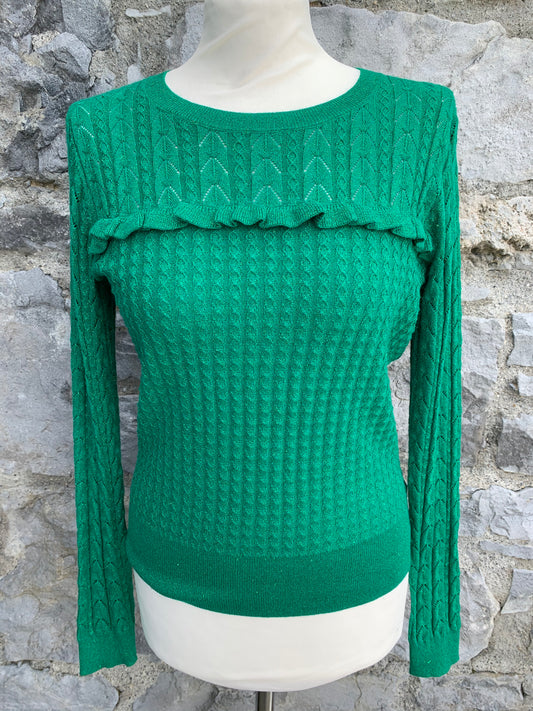 Green pointelle top  uk 10-12