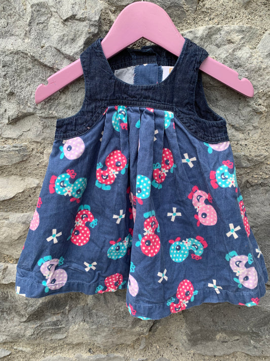 Ducklings cord pinafore  3-6m (62-68cm)