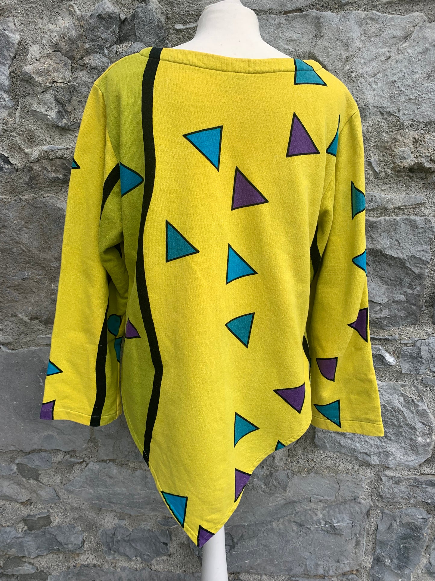 80s Avalon triangles asymmetrical sweatshirt  uk 12-14