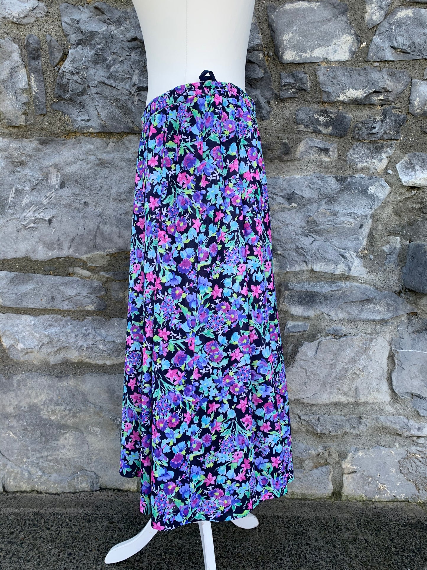 Pink&purple flowers midi skirt   uk 14