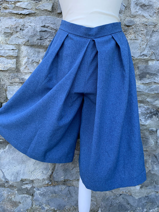 80s blue culottes   uk 8