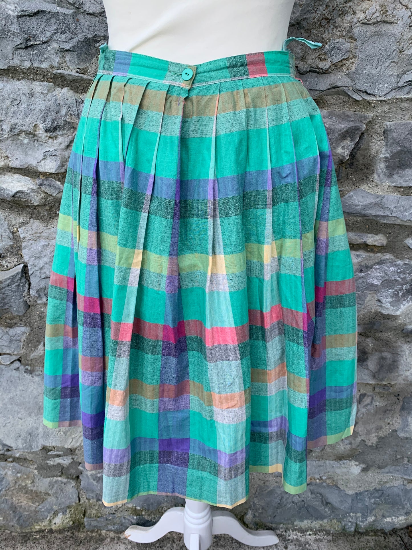 Butterfly 80s green check skirt  uk 10