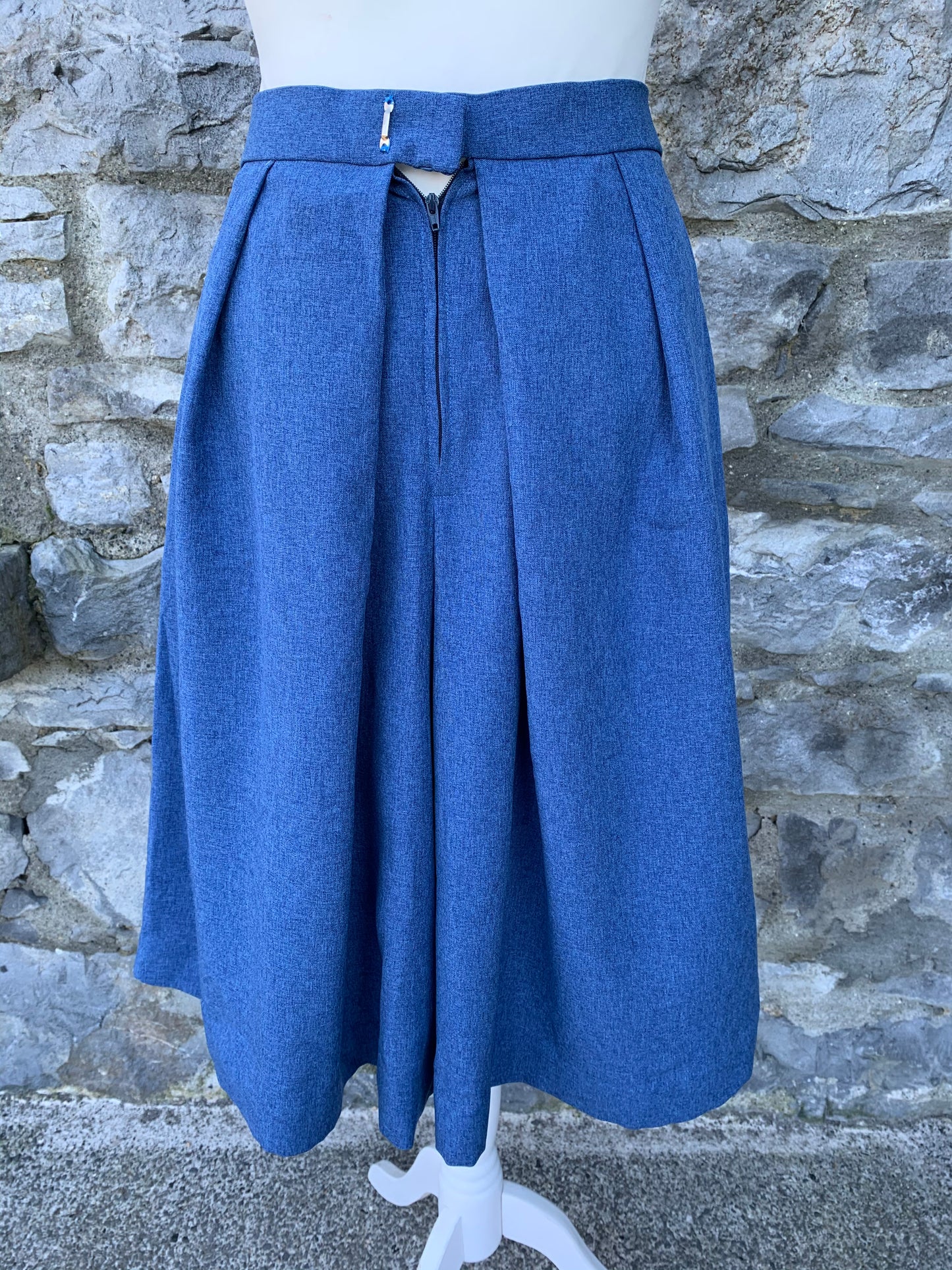 80s blue culottes   uk 8