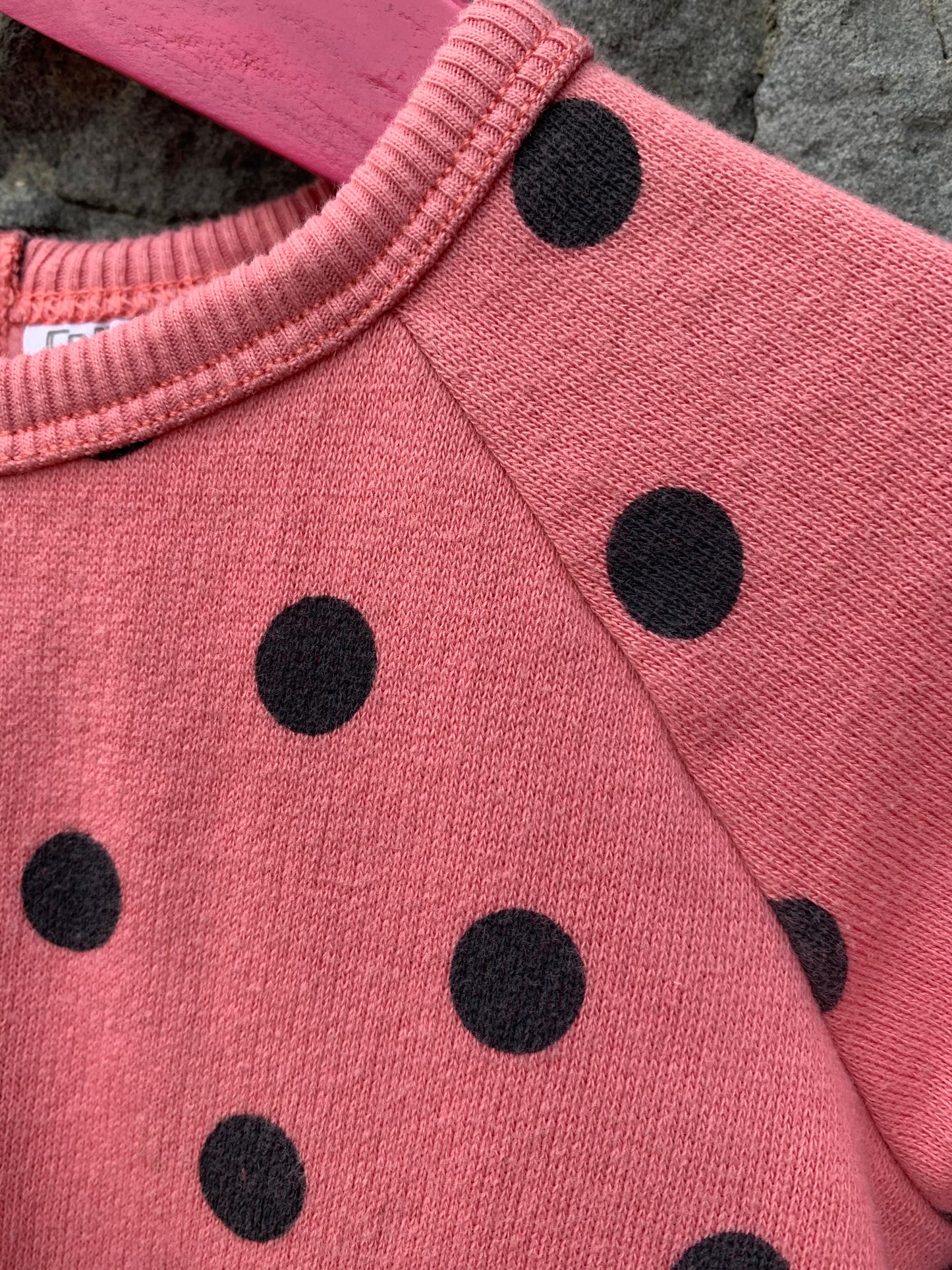 Pink dotty brushed dress   12-18m (80-86cm)