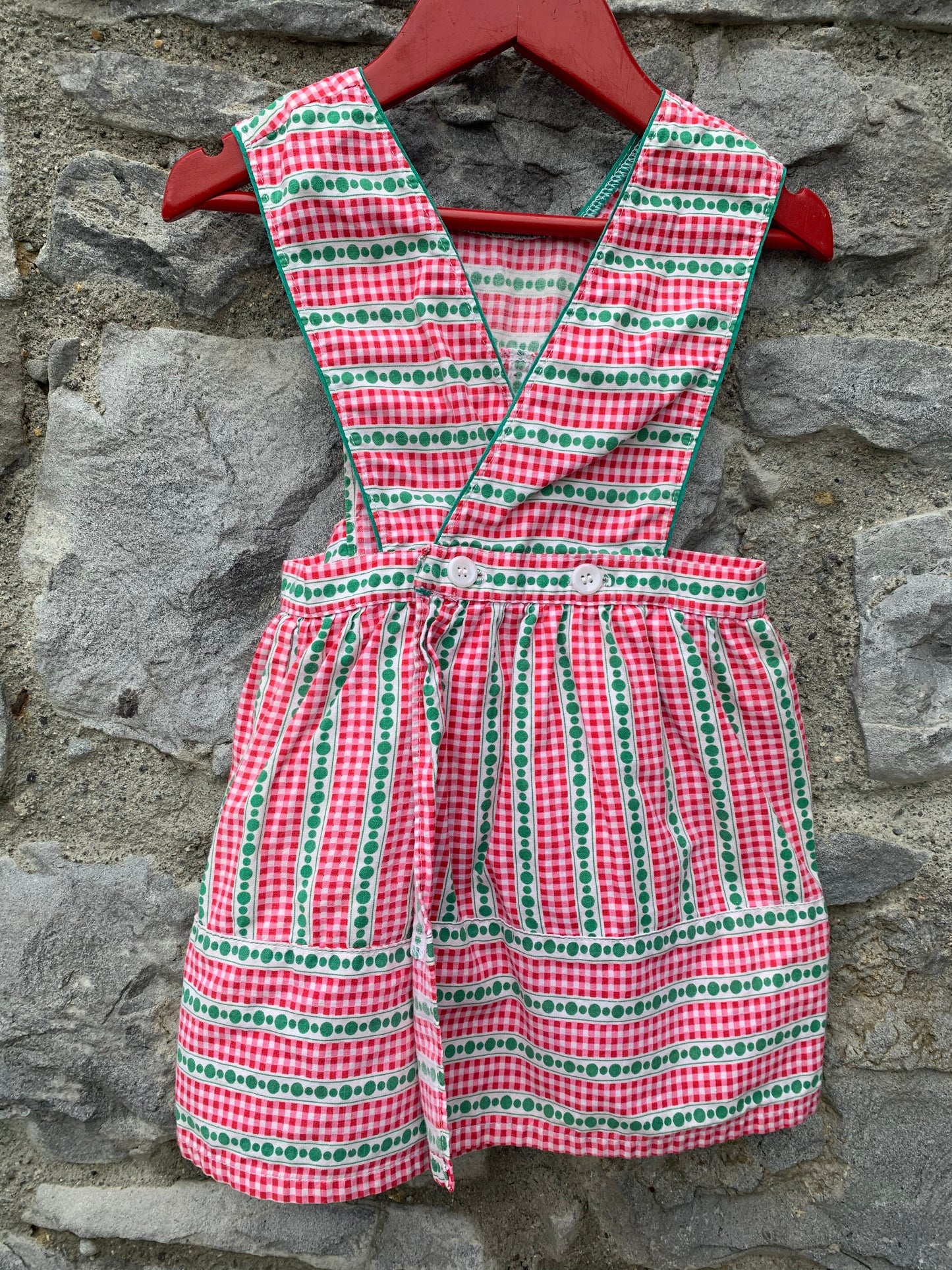 Red&green pinafore   3y (98cm)