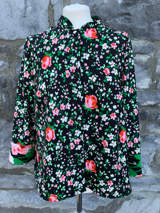 70s light jacket with roses   uk 14