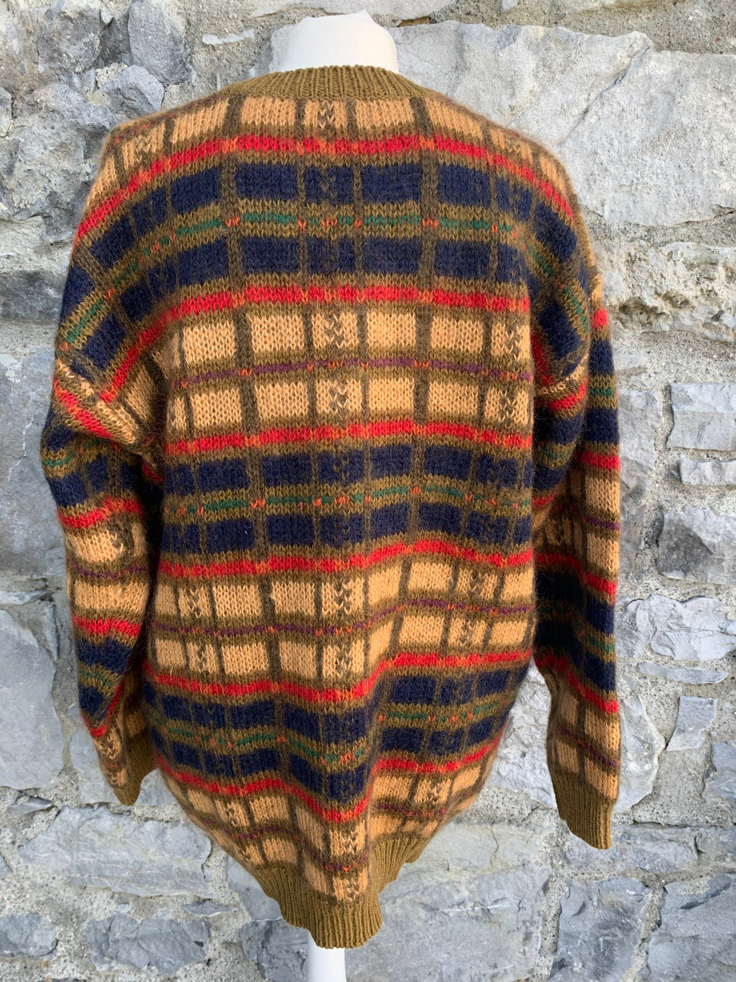 Design studio brown&red hairy cardigan  uk 14