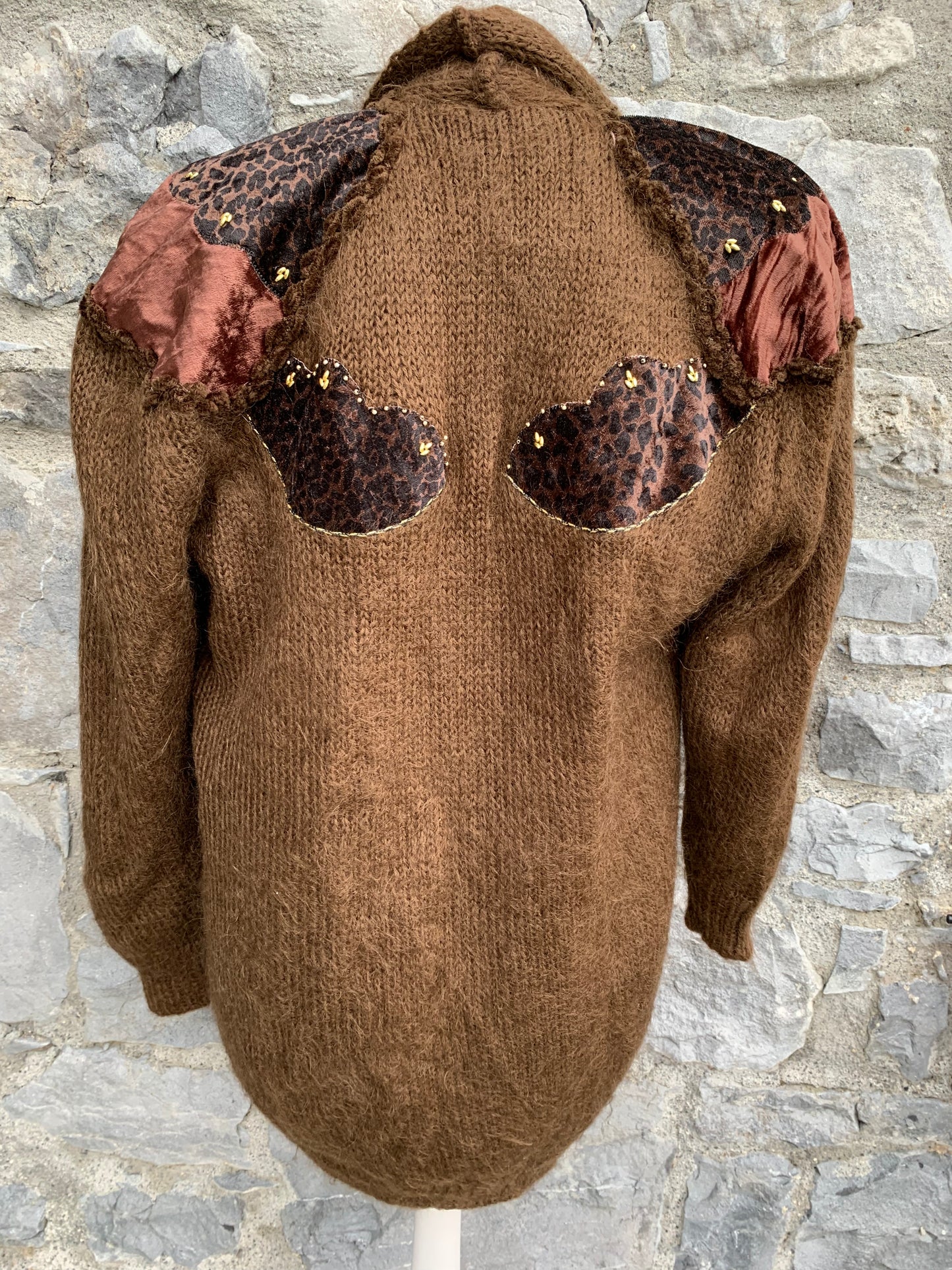 Hairy brown cardigan  uk 12-14