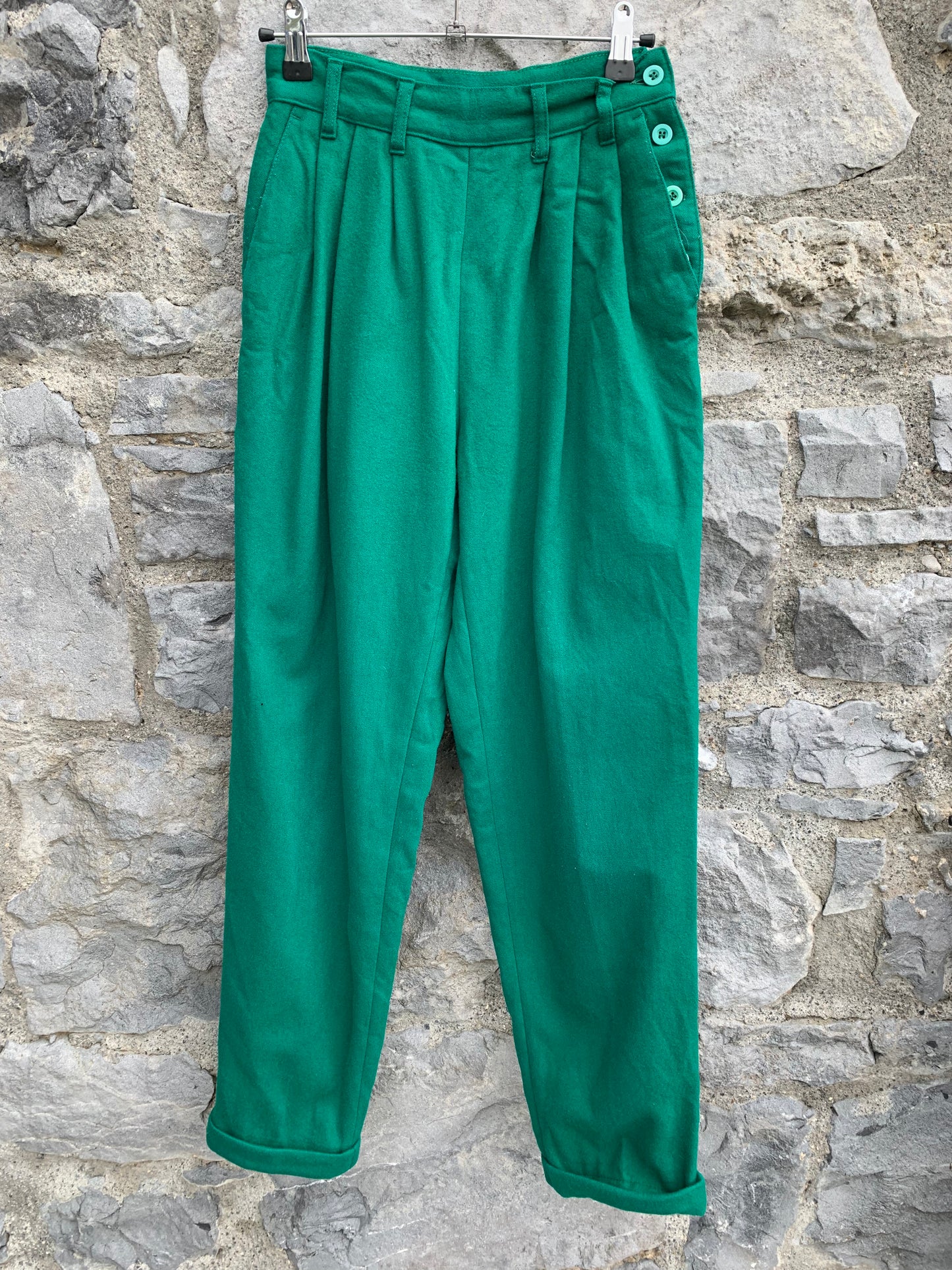 Benetton green woolly pants  uk 6