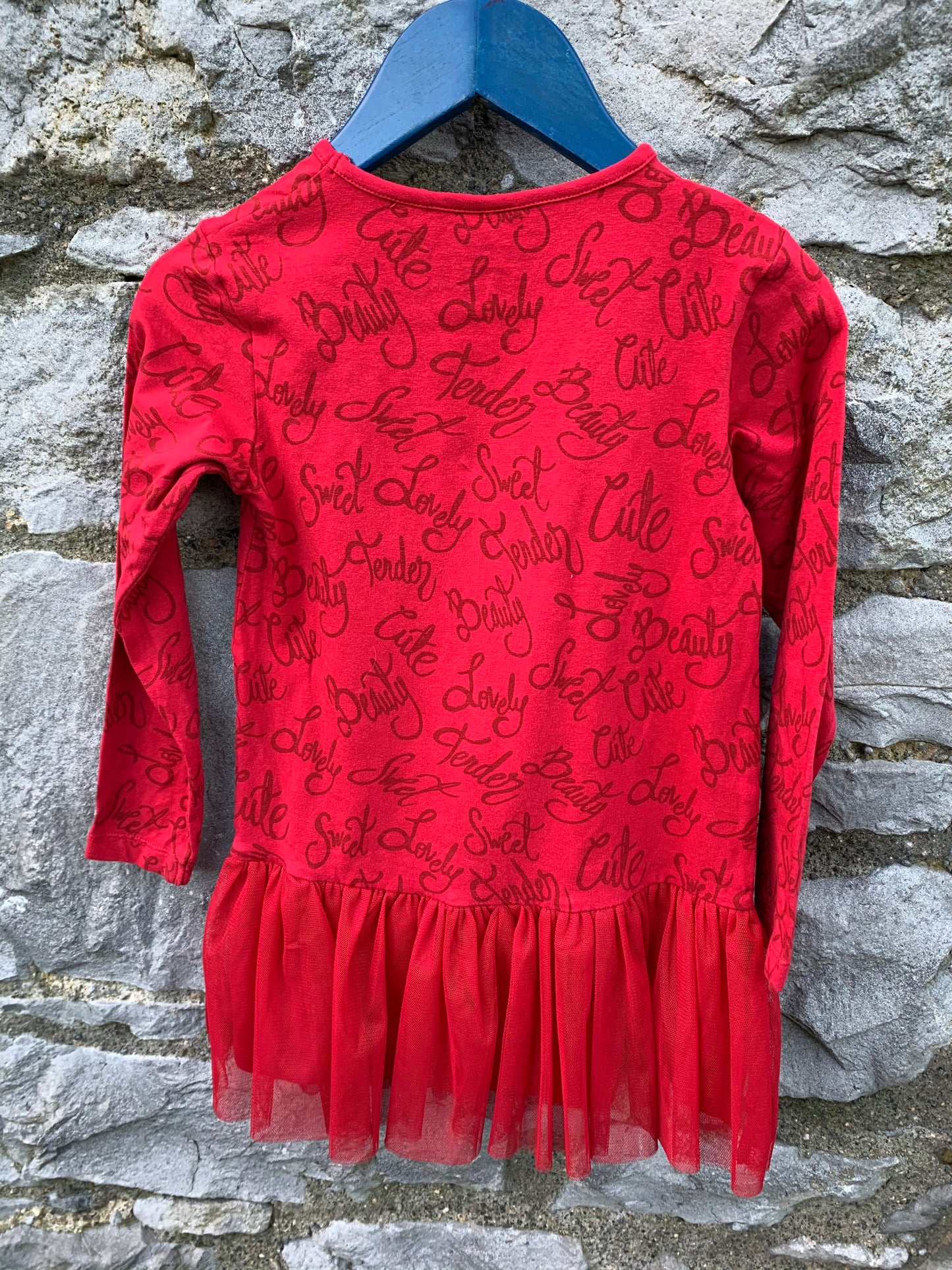 Red dress with a bag   3-4y (98-104cm)