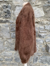 Load image into Gallery viewer, Hairy brown cardigan  uk 14-16
