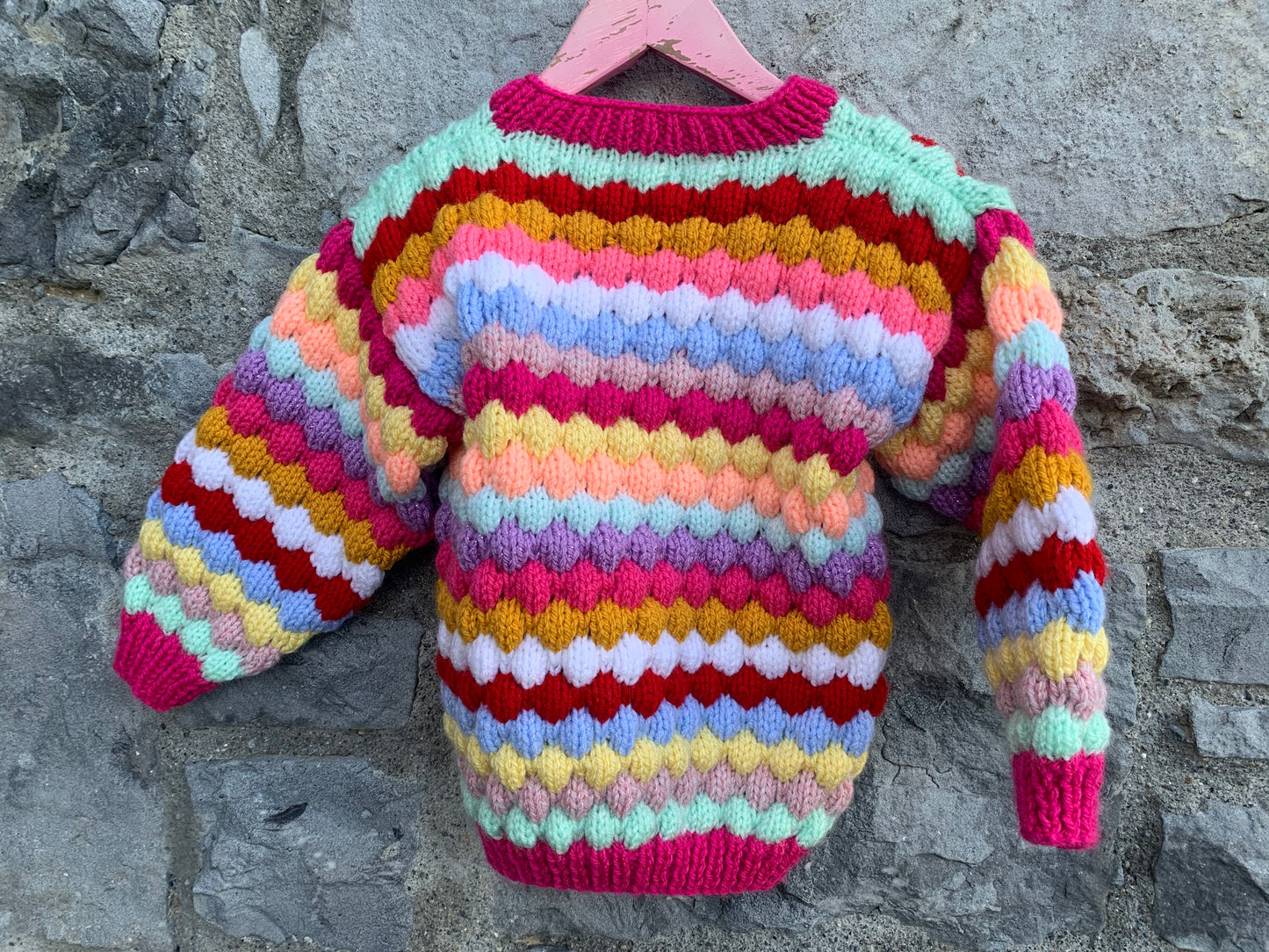 Pink bubble knit cardigan   3-4y (98-104cm)