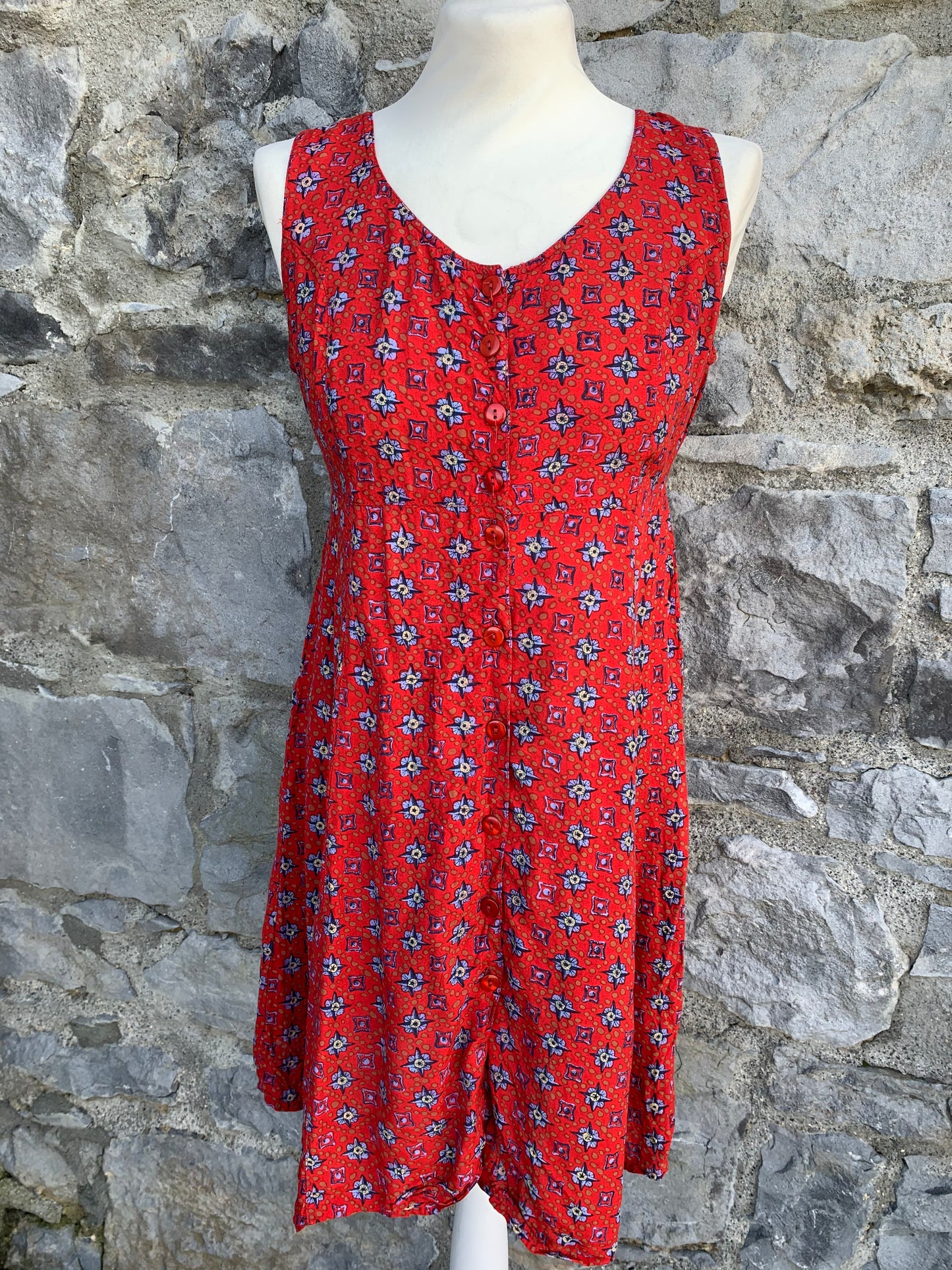 Hennes 90s red dress   uk 8