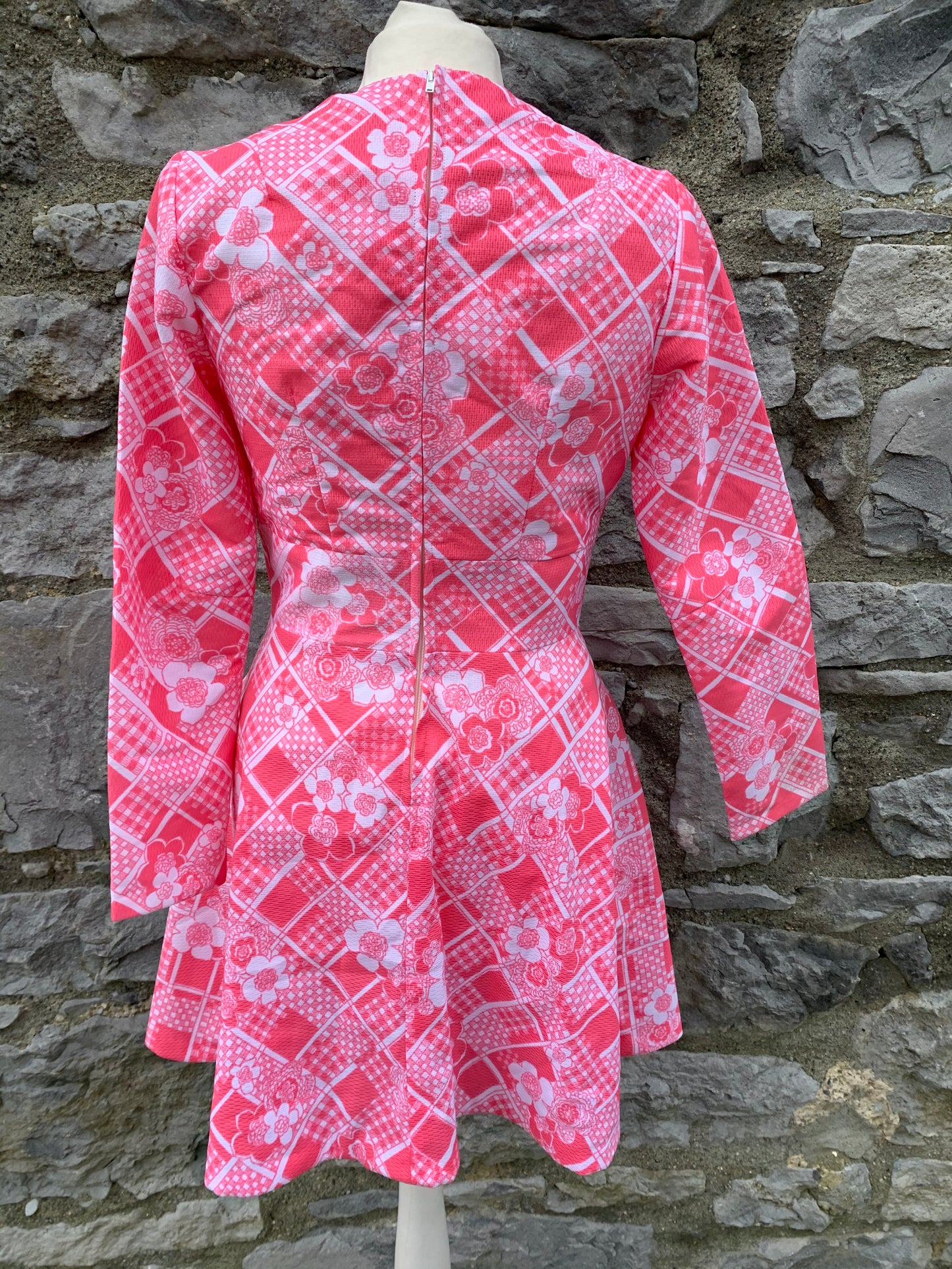 Riva design 70s pink dress    uk 6-8