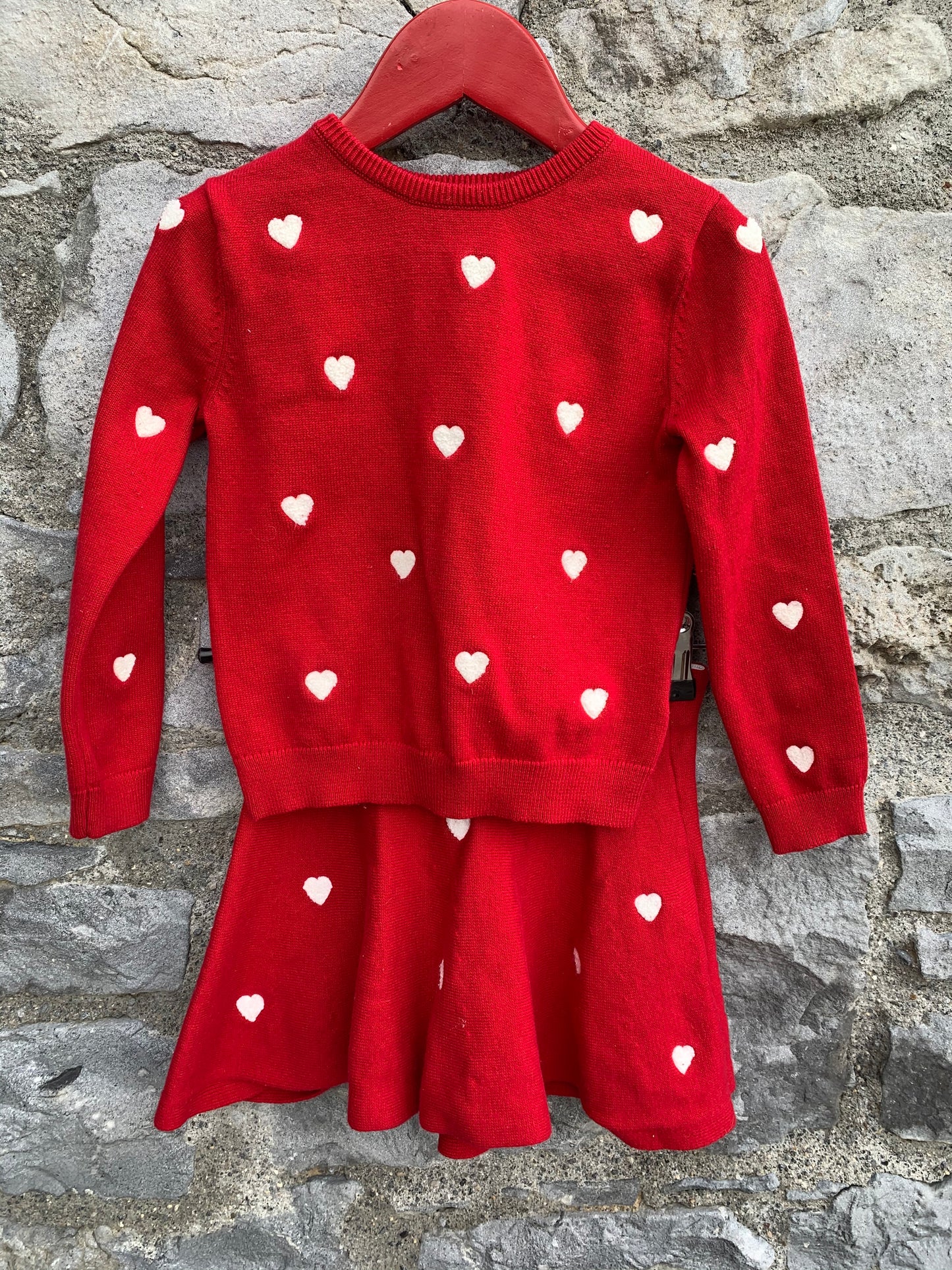 Red set with hearts   2-3y (92-98cm)