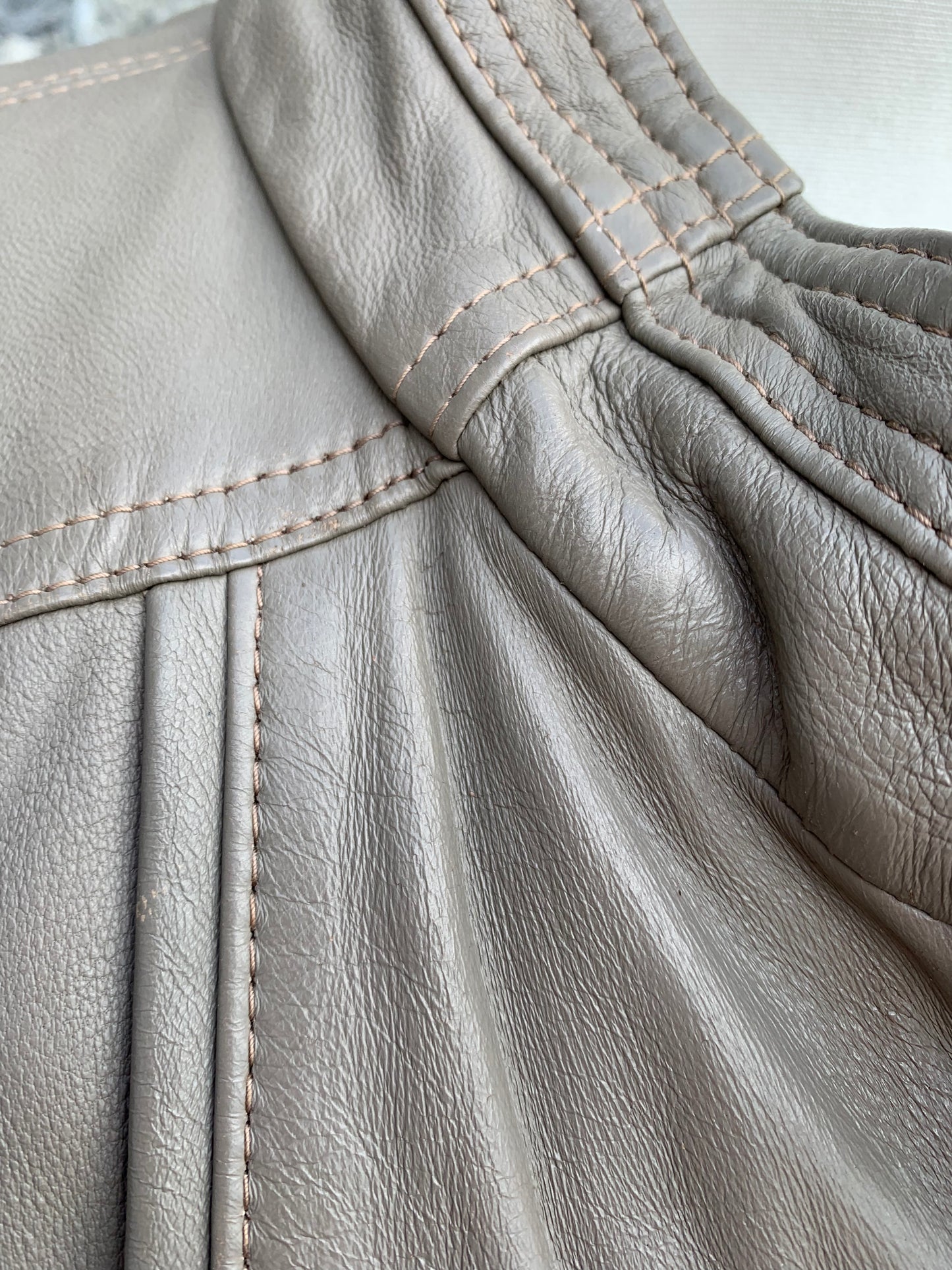 Beige leather jacket  M/L