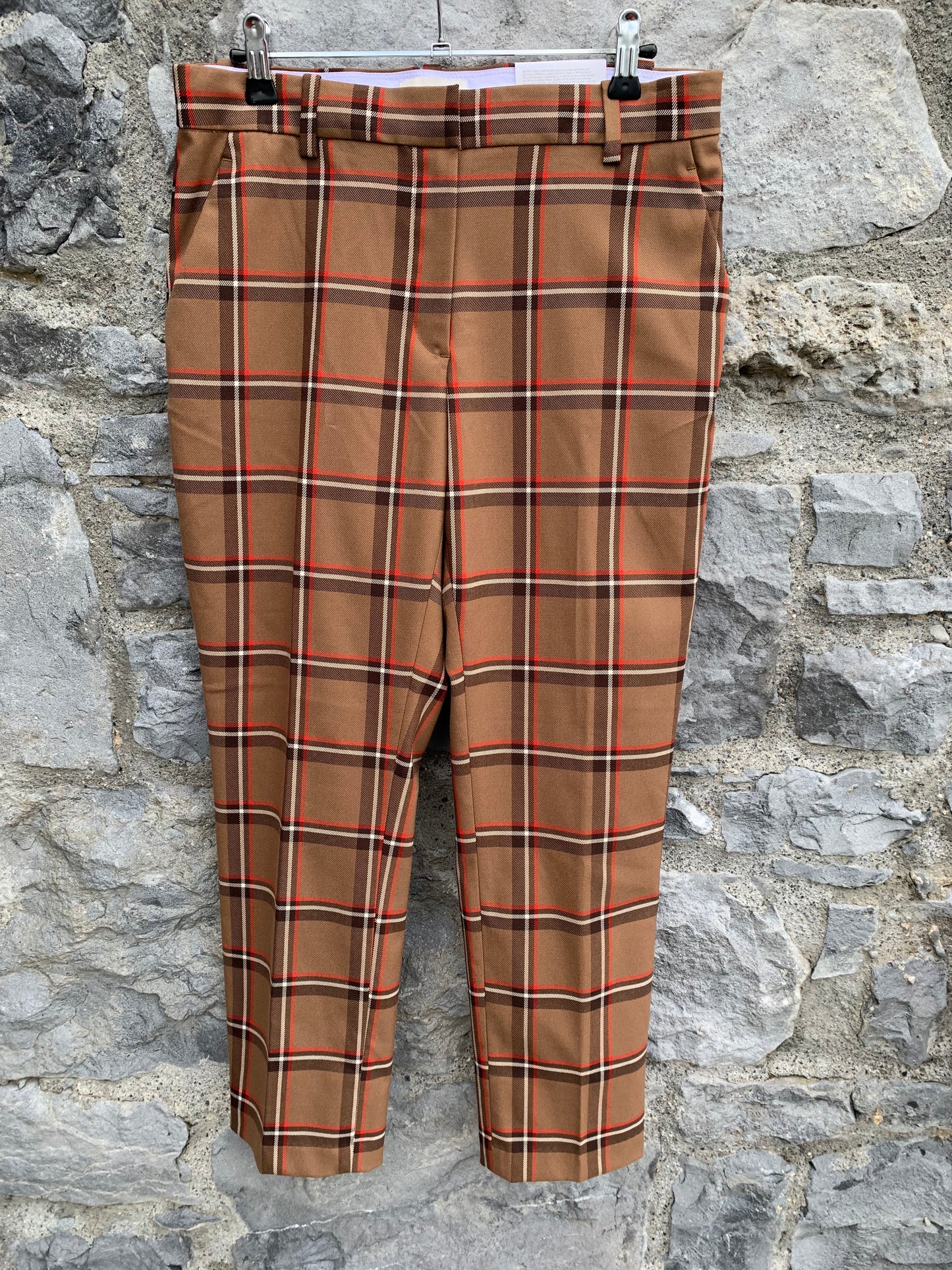 Brown check pants   uk 12