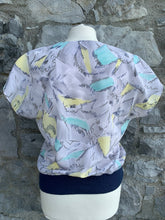Load image into Gallery viewer, 80s grey&amp;yellow top   uk 10
