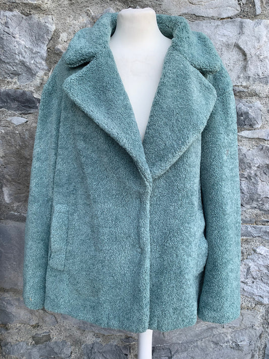 Teal teddy bear coat  uk 16