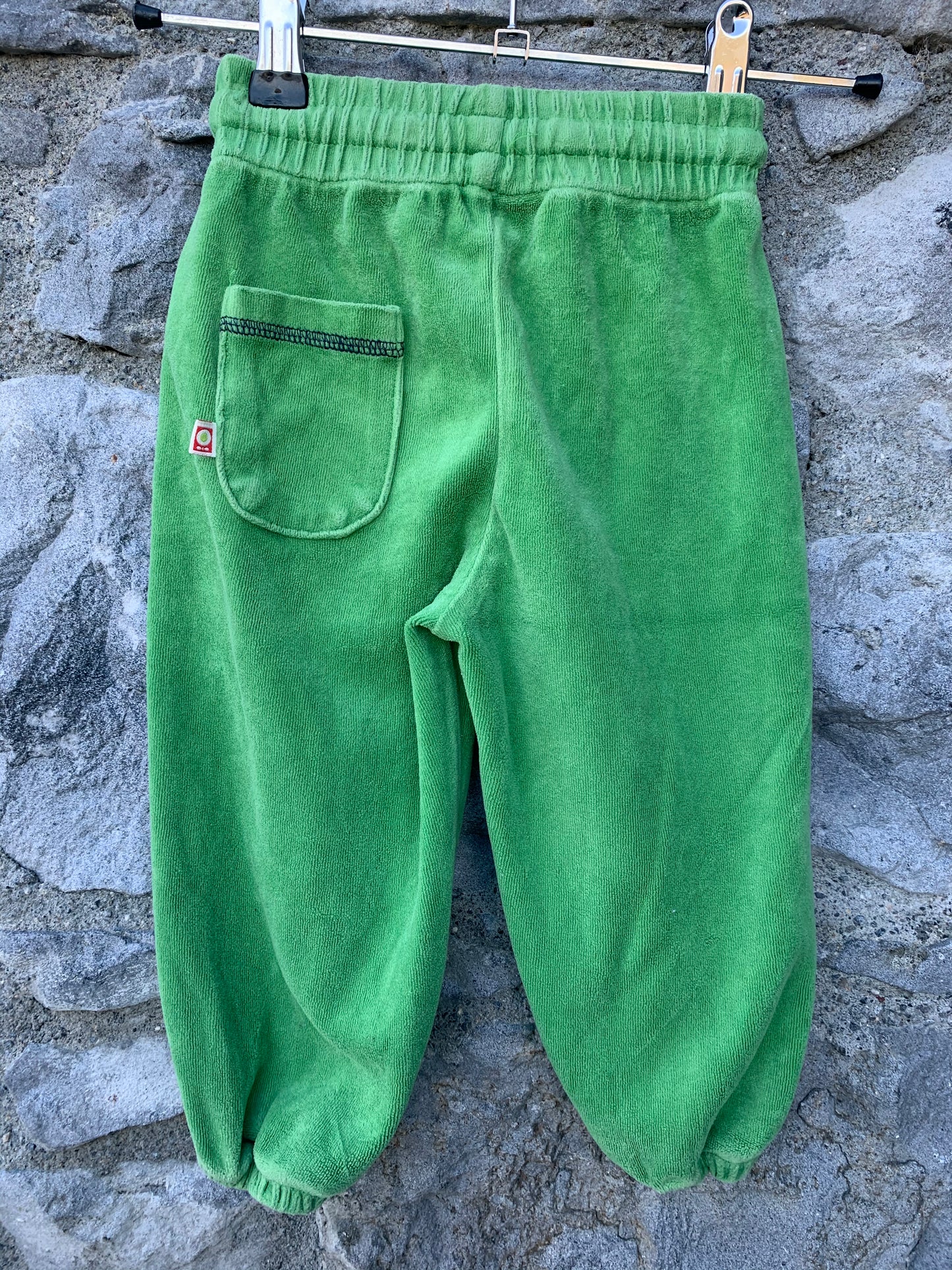 Green velour pants   9-12m (74-80cm)