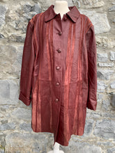 Load image into Gallery viewer, Maroon leather stripes coat  uk 18-20
