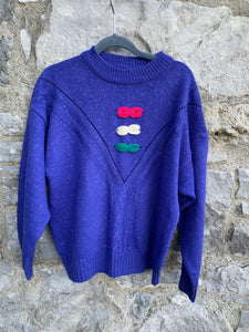 Blue jumper with bows  9-10y (134-140cm)