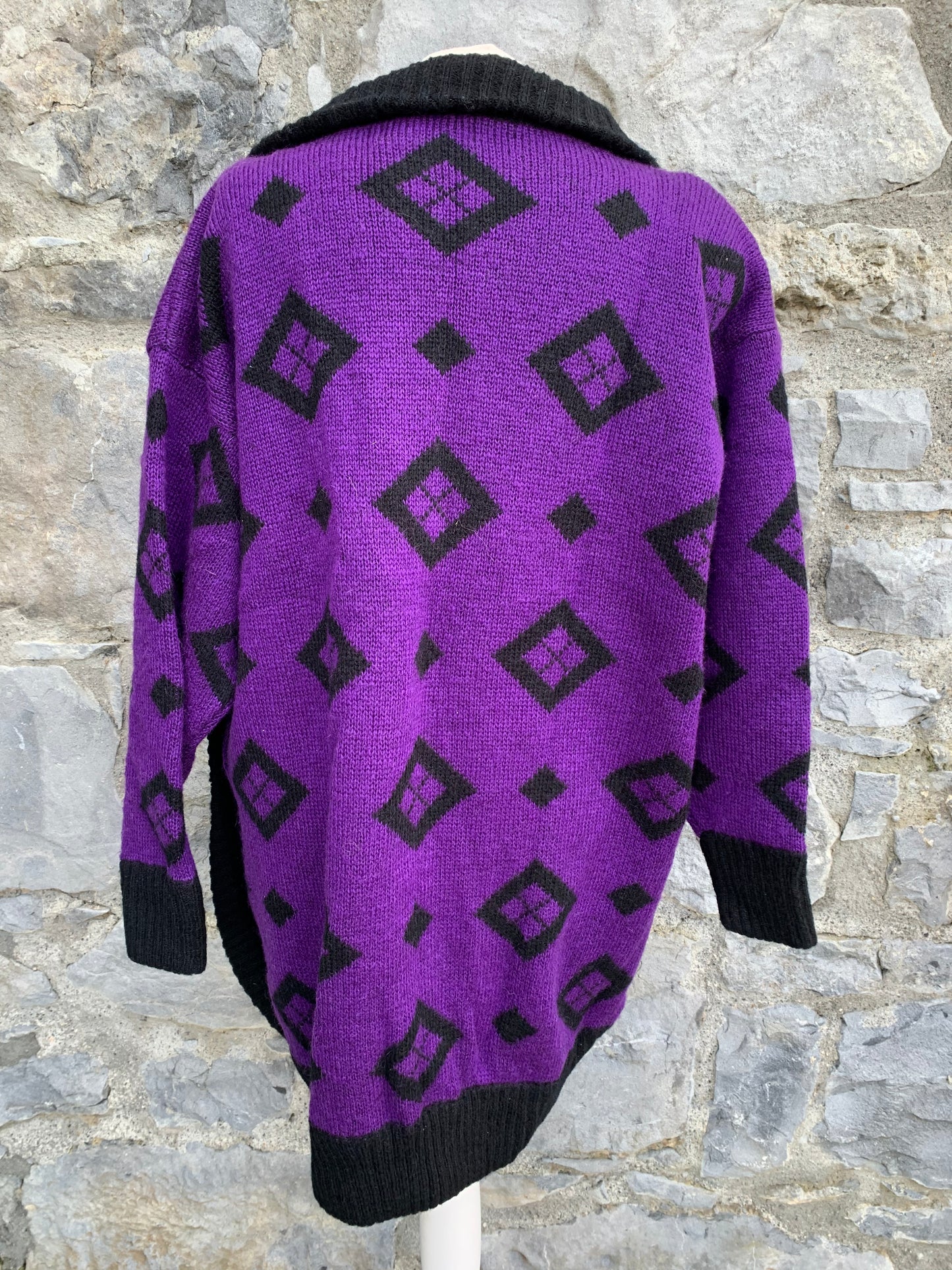 80s purple oversized cardigan uk 14-16