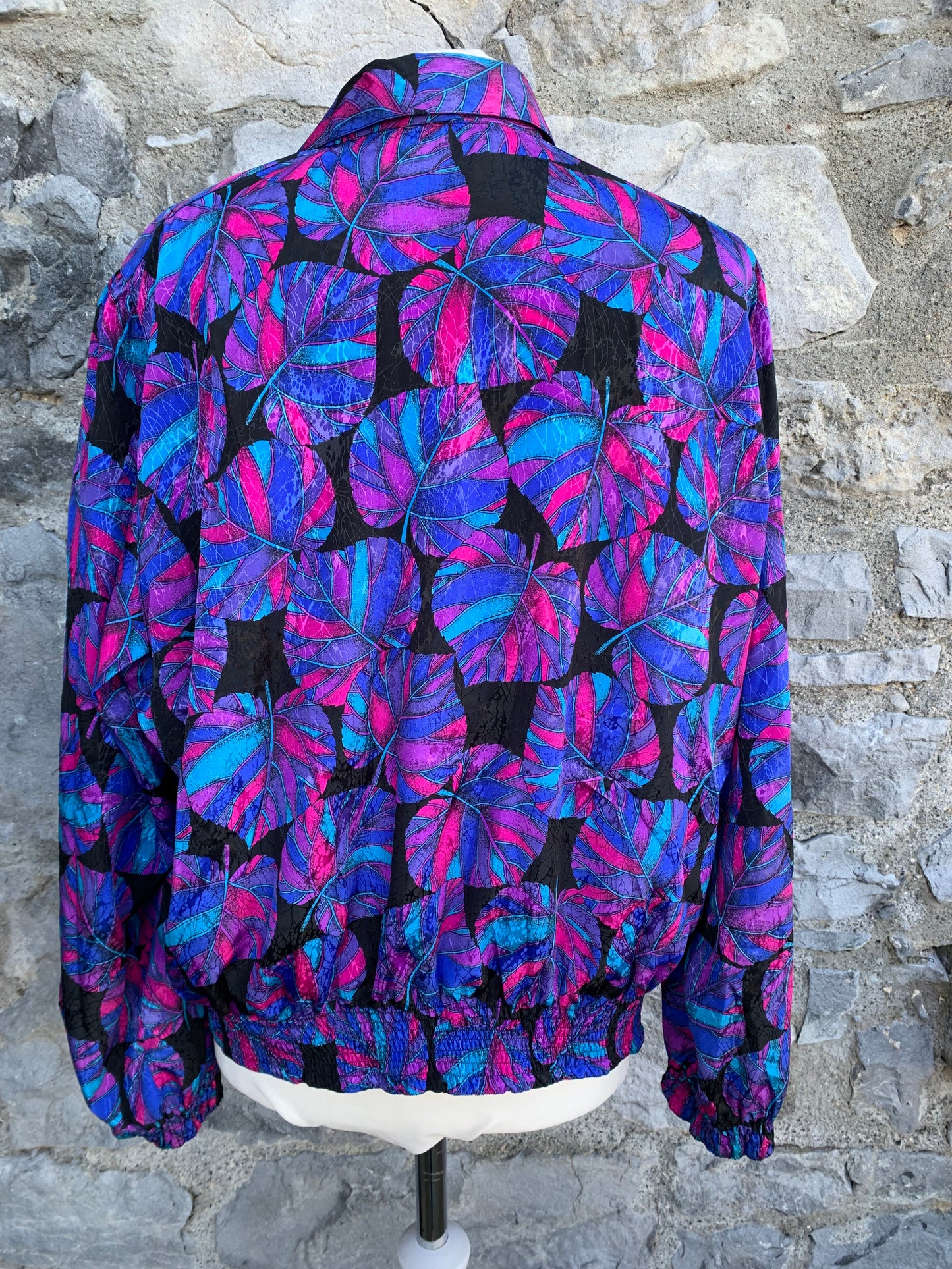 Del Mod 80s Purple leaves shirt   uk 14-16