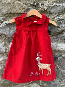 Christmas cord dress with forest animals    12-18m (80-86cm)