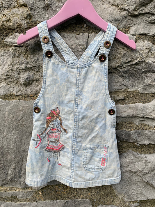 Blue pinafore with a girl   9-12m (74-80cm)