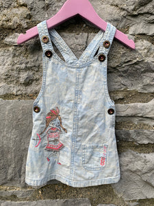 Blue pinafore with a girl   9-12m (74-80cm)