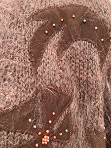 Hairy brown cardigan  uk 14-16